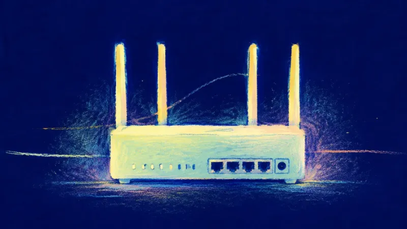 A restored router with aligned antennas and clear spacing, representing chosen support, firmer bound