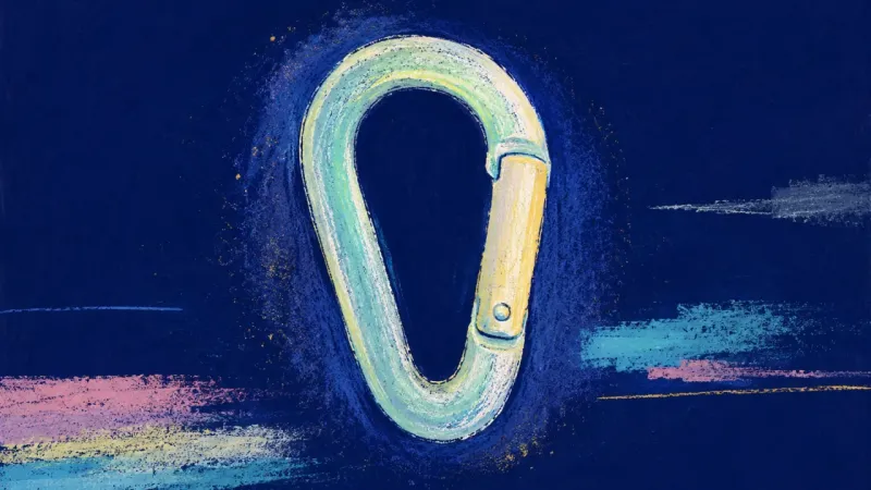 A restored carabiner with a clean, balanced outline, representing self-respect, direct communication