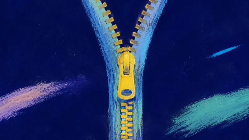 Quiet Alignment A cleanly aligned zipper, symbolizing rejection sensitivity easing into steadier self-trust and cal