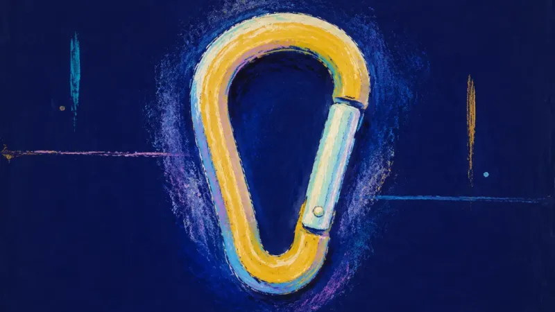 Own Anchor A restored carabiner with a clean open form, expressing self-trust, calmer group decisions, and a