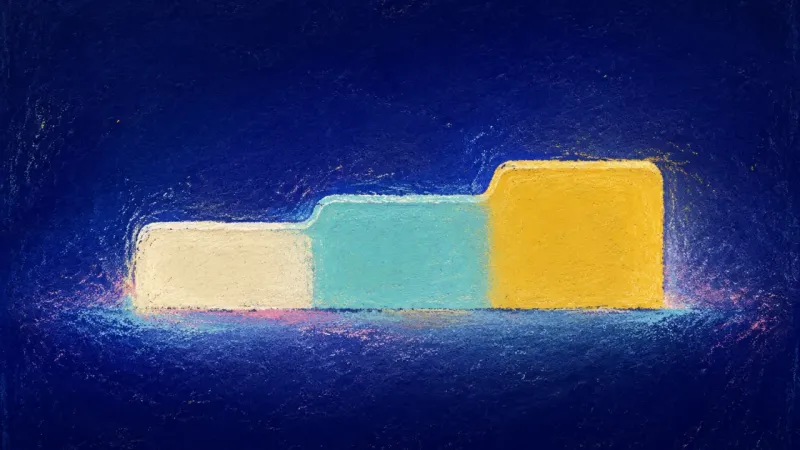 Restored Sequence An abstract representation of resolved choice paralysis, where a tab divider returns to clear secti