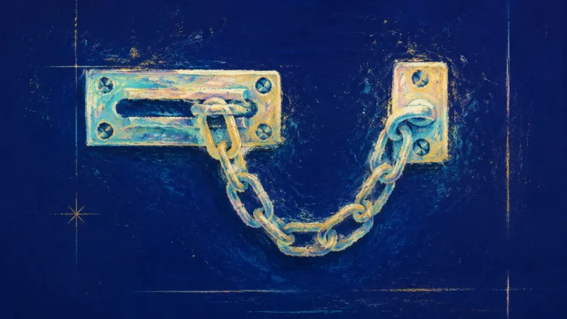 Permission to Settle A restored door chain representing high-functioning hypervigilance easing into enoughness, embodied