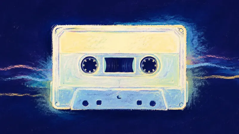 Rewound Truth An abstract cassette restored to order, expressing selective honesty, calm boundaries, and grounded。