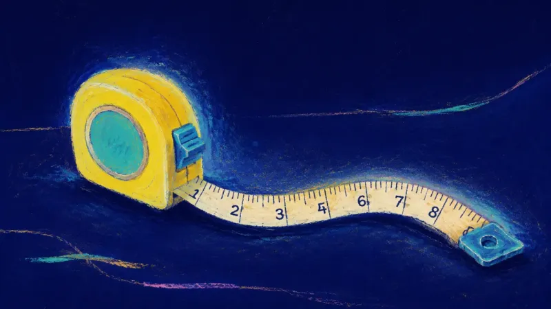 Private Measure An abstract image of private creativity regaining ownership, where a measured form relaxes into calm