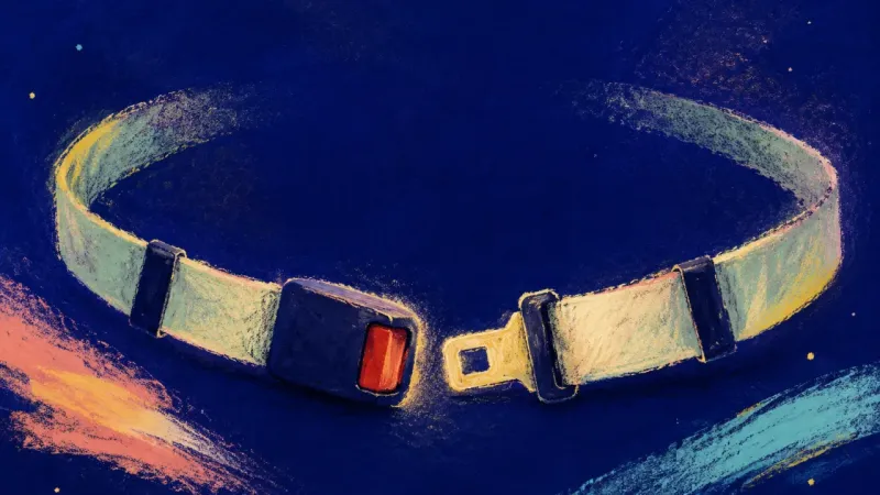 Practiced Safety An untwisted seatbelt regains clean order, representing trust in calm and a return to steadiness in