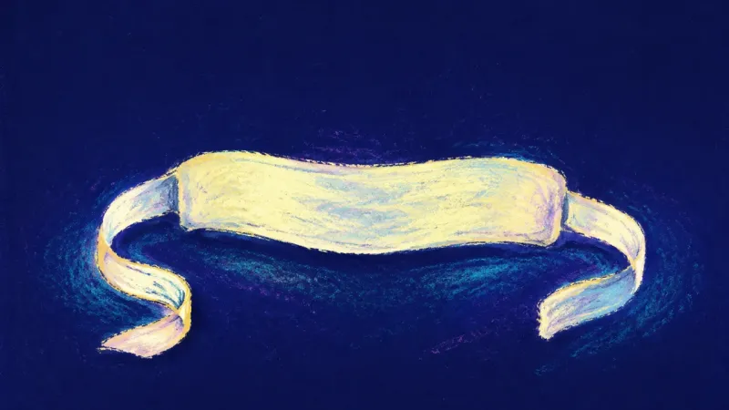 Unknotted Clarity An untied blindfold opened into a calm, ordered shape, showing clear boundaries, self-respect, and a