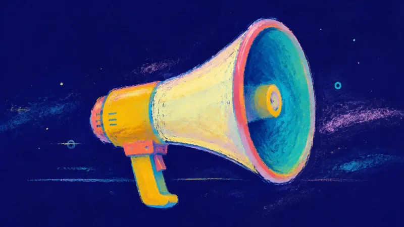 Open Signal An opened megaphone with a clean outline, representing calm boundaries and communication returned to