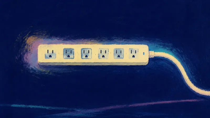 Steady Current A power strip restored to an open, ordered form, expressing direct communication, balanced support,Â