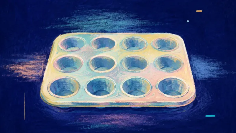 Measured Return A restored muffin tin with evenly formed cups, representing calmer pacing, protected rest, and one s