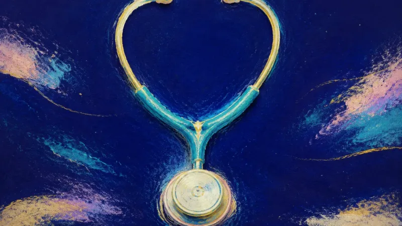 A stethoscope reopened into a balanced shape, representing steadier boundaries and self-trust after