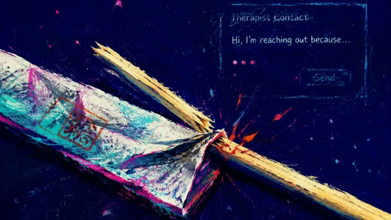The Unsent Greeting Snapped takeout chopsticks in their sleeve and a therapist inquiry stalled after one greeting, echoi
