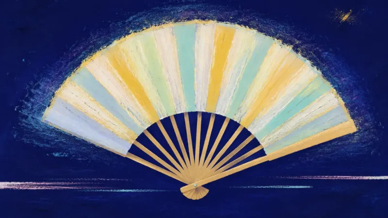 Steady Unfolding A folding fan opened into calm, even order, symbolizing support being allowed and self-respect repl