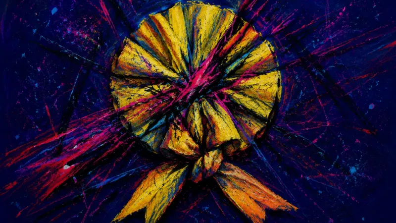 Crushed Rosette A crushed rosette tangled in harsh lines, representing self-doubt about choosing grad school for