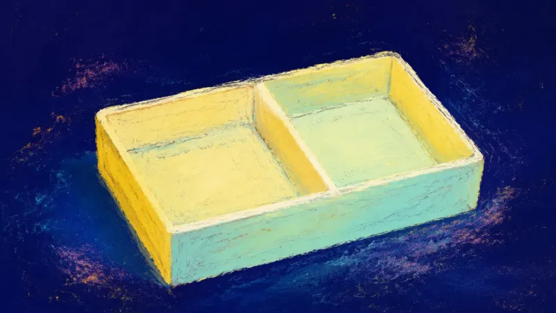 A drawer organizer restored to two clear compartments, representing fair decisions and a usable, and