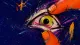 Held Open Two fingers force an abstract eye shape open, symbolizing exhausted attention trapped in a loop of73