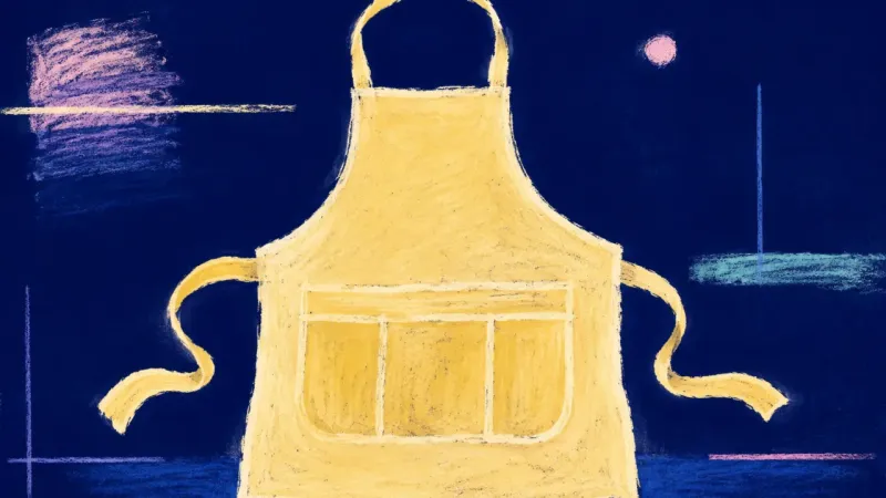 Apron by Choice A restored apron with open ties and orderly pockets, symbolizing agency regained through bounded, @