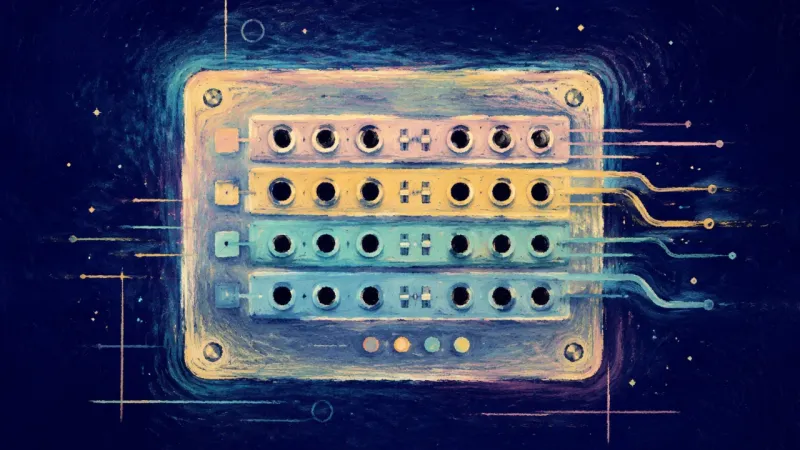 An orderly switchboard representing chosen care, clear limits, and belonging grounded in reciprocity