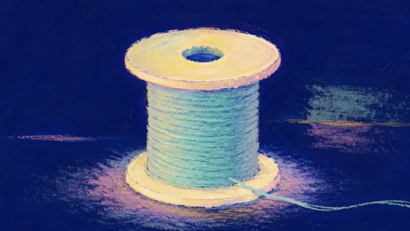 A restored spool with orderly concentric wraps, representing self-trust and mutual readiness in a r