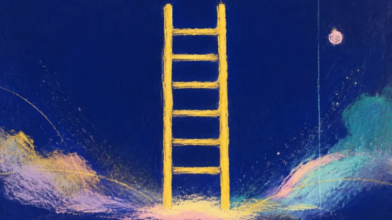 Rungs in Rhythm A restored ladder with evenly spaced rungs, symbolizing sustainable participation and renewed trust,