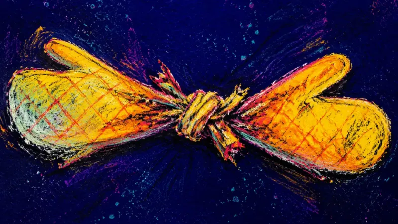 The Loyalty Knot Two oven mitts tied into a tight knot, symbolizing resentment that builds when family boundaries are