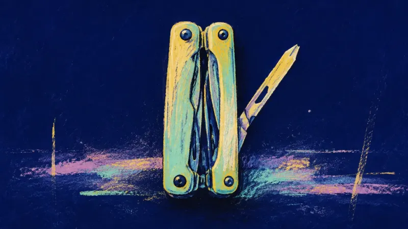 A multitool restored to orderly form with one implement open, representing self-trust through a �