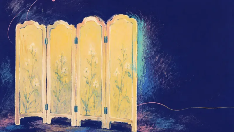 Restored Reciprocity A restored room divider represents compassionate boundaries, balanced reciprocity, and personalthe