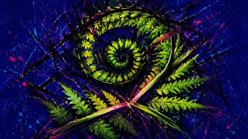 Frond Under Verdict A fern frond crushed into a dense knot represents how academic rejection contracts future effort