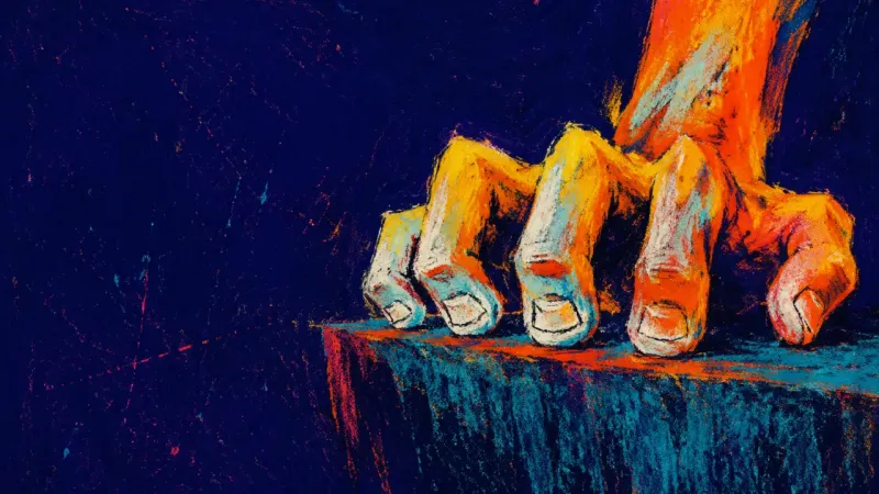 Held Under Verdict A hand grips a kitchen table edge until the fingers buckle, reflecting the strain of treating a life