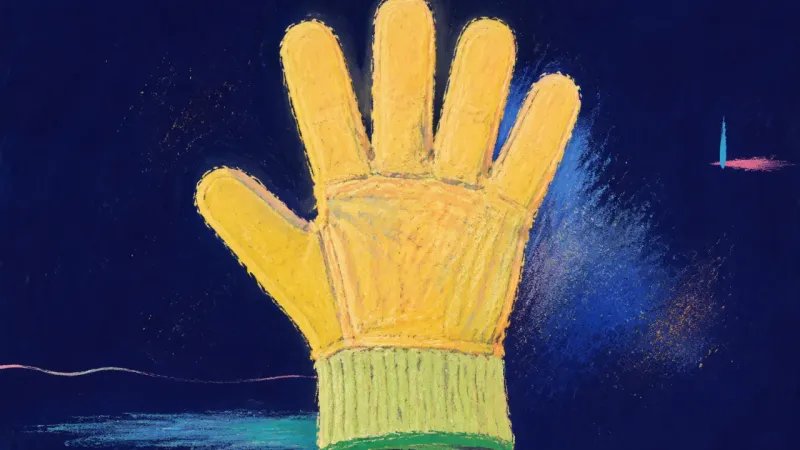 A fully opened work glove with clear finger spacing and restored order, symbolizing self-trust built