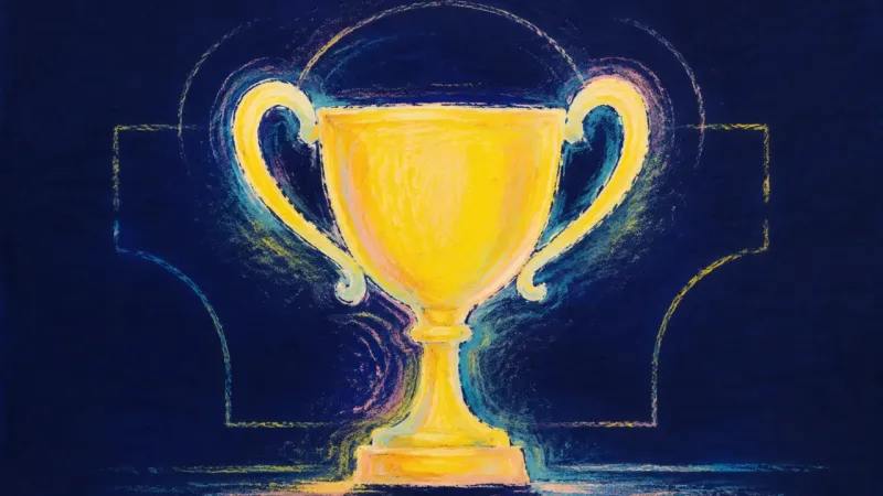 Steady Worth A restored trophy with a balanced open form, representing self-respect, chosen progress, and freedom