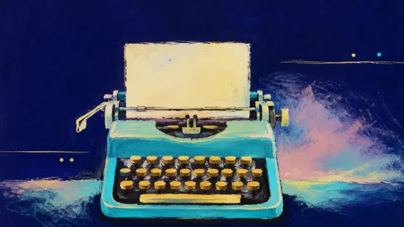 Restored Dialogue A restored typewriter with orderly keys, representing consent-based care, mutual connection, and a48