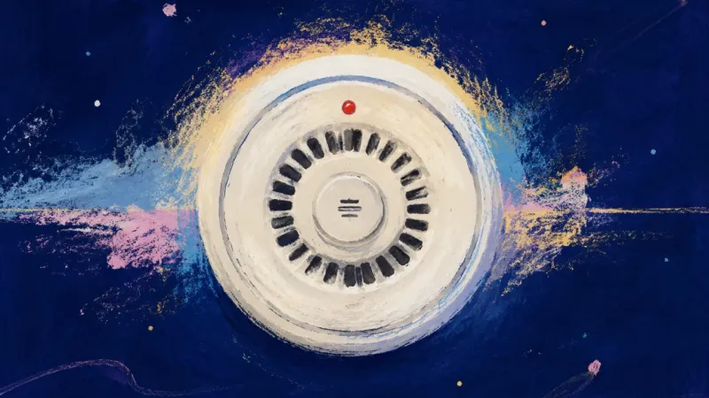 A restored smoke alarm with clear structure, representing conflict avoidance resolved into honest,^^