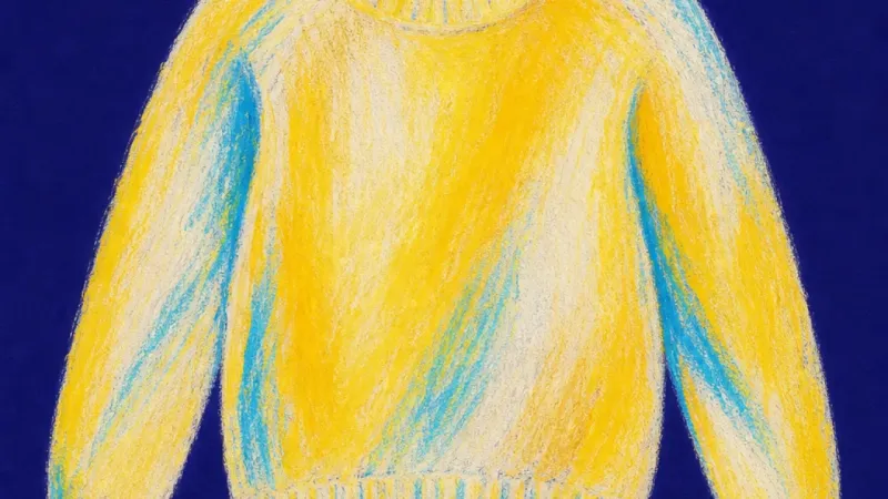 Self-Trust Unfolded A fully opened sweater with balanced sleeves and clean contours, representing restored self-trust,