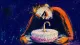 The Uncelebrated Self A cropped figure bends over an untouched birthday cake, symbolizing the habit of postponing joy