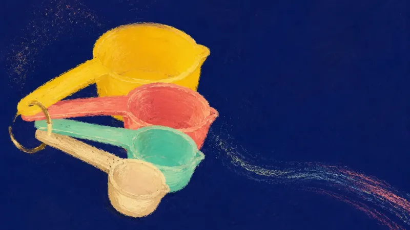 Proportion Restored A restored measuring cup set with distinct, balanced units represents affection guided by boundaries