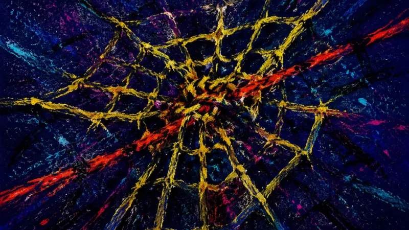 Knotted Belonging An abstract net knotted into a cramped tangle, representing fear that privacy will cost belonging.