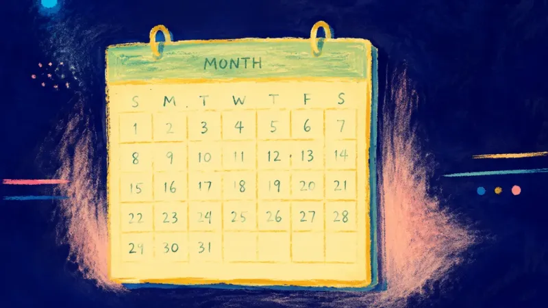 Reciprocity in Practice A restored calendar grid represents performative care resolved through clear requests, realistic