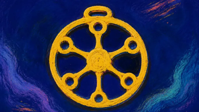 An expanded trivet with evenly spaced links, representing belonging approached through honest bids, 