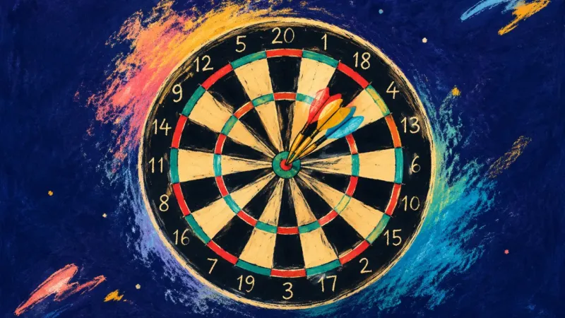 A restored dartboard with balanced divisions, representing status signals no longer ruling self-work