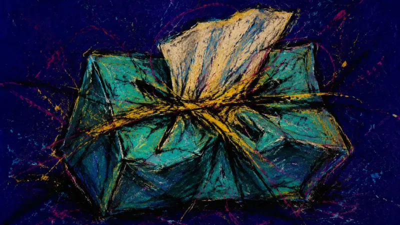 A crushed tissue box with its opening bound shut, representing guarded frustration and the pressure