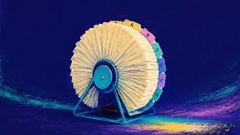 A rotary card file regains a balanced sequence, representing a friendship boundary guided by nuance,