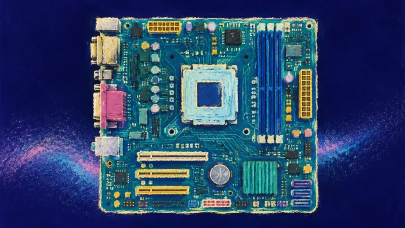 A restored motherboard with clear pathways represents balanced code ownership through visible assum 