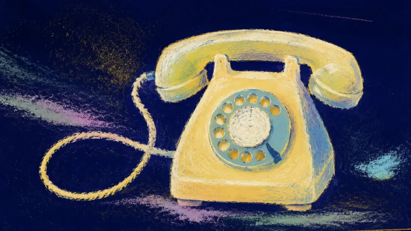 Contact Restored A restored rotary telephone with an open dial and relaxed cord symbolizes balanced support, shared8