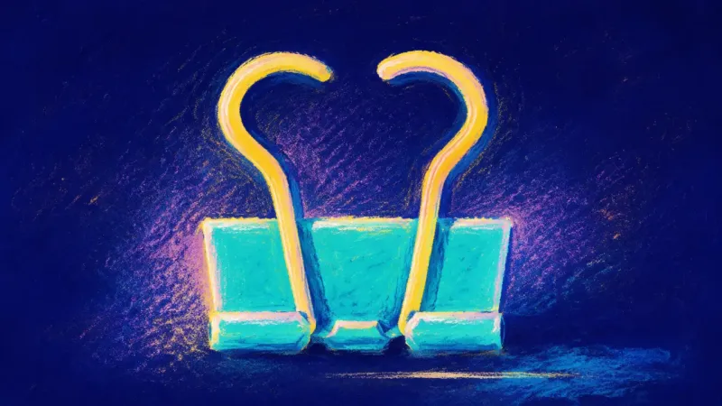 Open Capacity An open, balanced binder clip represents honest boundaries, flexible calm, and relief from perform_1