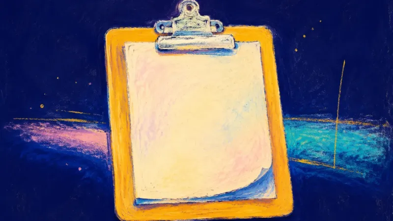 Chosen Support A restored clipboard holds one bounded page, representing support accepted without surrendering