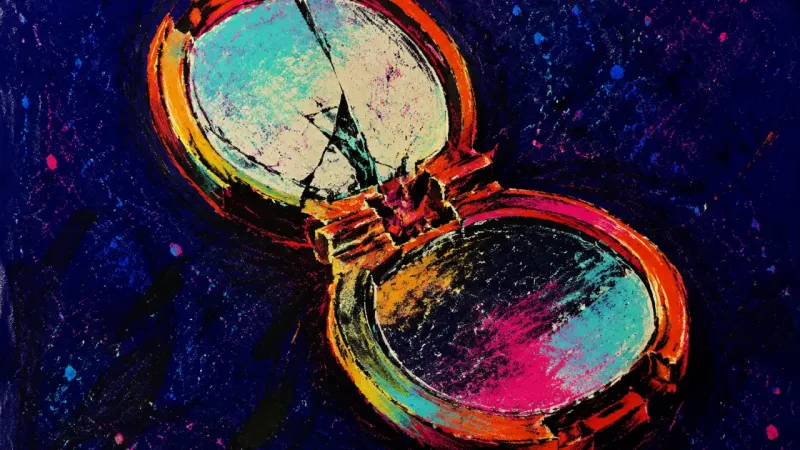 A compact mirror forced into a broken overlap, symbolizing anger suppressed to remain acceptable in1
