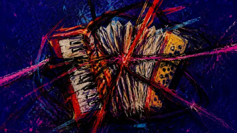 Crushed Capacity An accordion crushed into a tangled mass, symbolizing the pressure to prove belonging by accepting