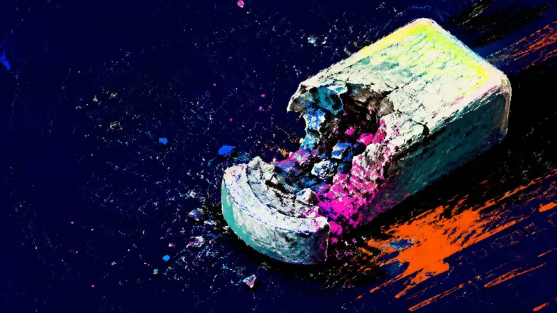 Erased Before Evidence A severely worn eraser split through its center, symbolizing coursework avoidance when starting sw—w