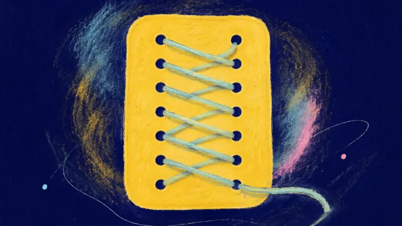 Route Reclaimed A restored lacing card follows one open route, representing grounded self-trust and desire guided by
