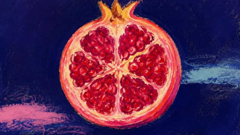 Shared Order A restored pomegranate with distinct chambers, representing delegation anxiety resolved through77